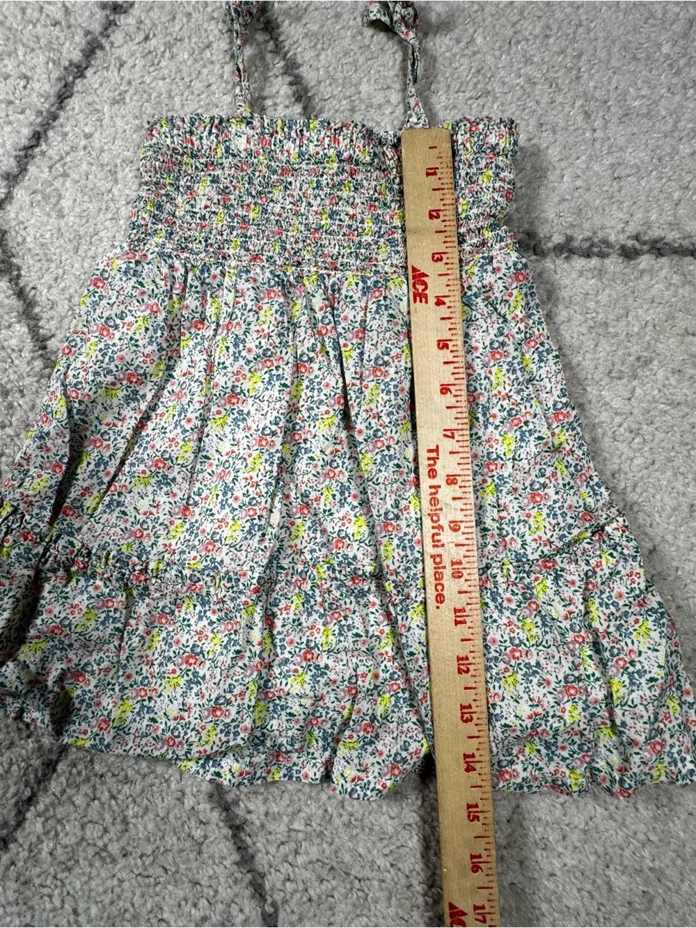 GAP Baby White Floral Ruffled Dress - Green, Yellow, Coral, Purple